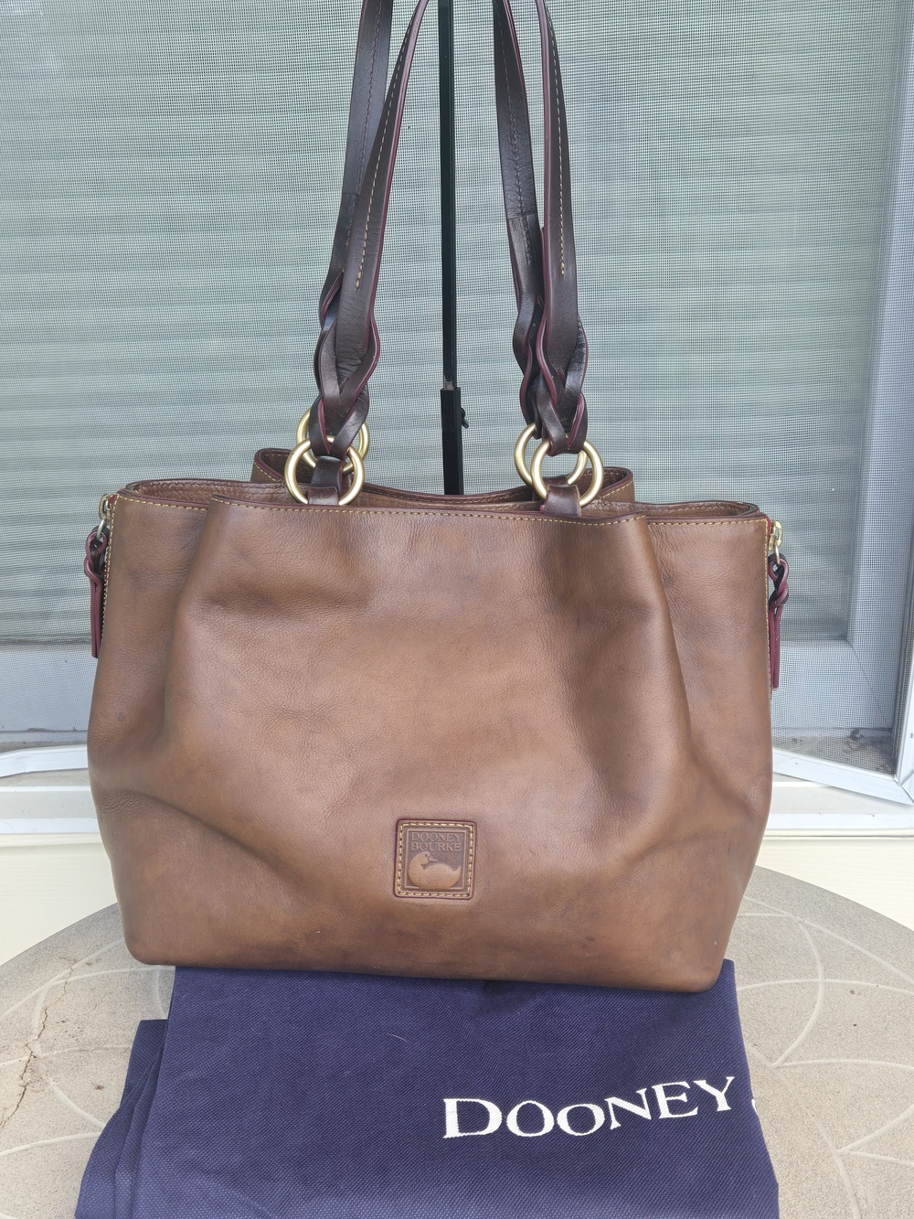 Dooney & Bourke Chestnut Brown Leather Barlow with Dark Brown Straps